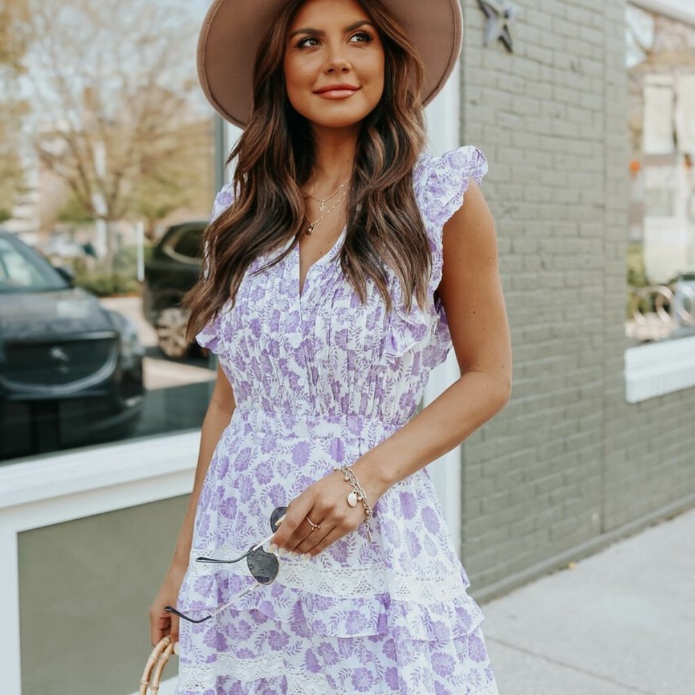 Mariposa Lilac Floral Dress